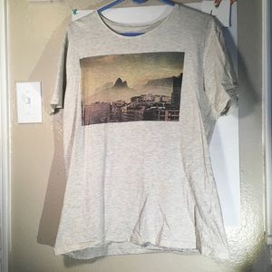 Gray Print T shirt